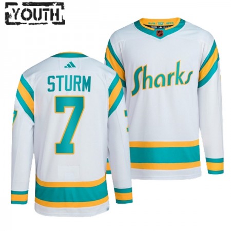 San Jose Sharks Hockeydrakt Nico Sturm 7 2022-23 Hvit Reverse Retro 2.0 Authentic - Barn